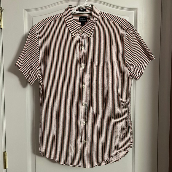 J Crew Slim short-sleeve seersucker shirt - Picture 1 of 2